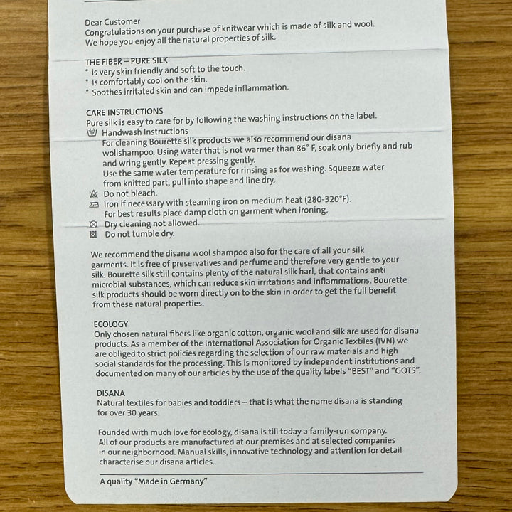 Disana nursing pads washing information