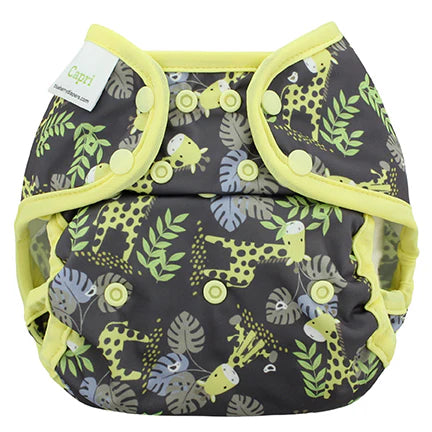 Blueberry cloth diaper cover giraffe print