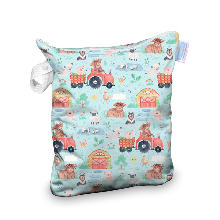 Thirsties Deluxe Wet Bag for cloth diapers ferm stockin farm print