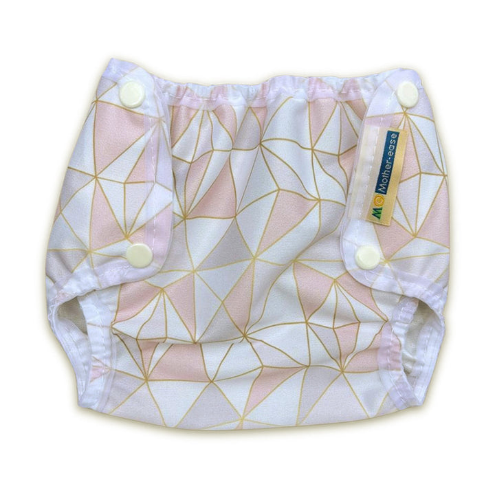 Mother ease air flow cloth diaper cover size small and newborn blush triangles pink