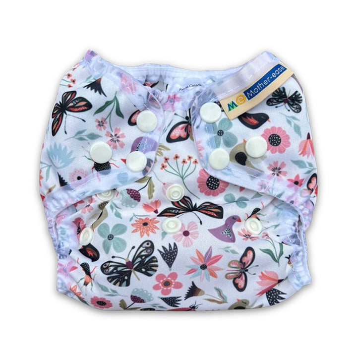 Mother-ease newborn wizard uno all in one cloth diaper with flutter butterflies
