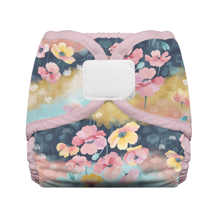Thirsties Diaper cover hook and loop poppy flowers
