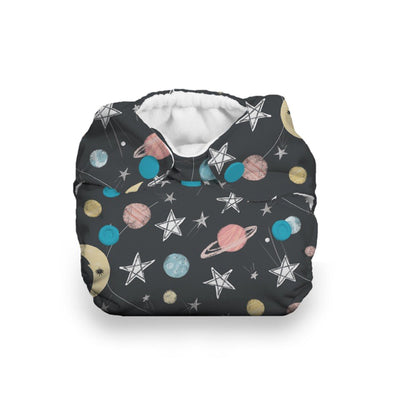 Thirsties natural all in one cloth diaper for newborns snap stargazer print