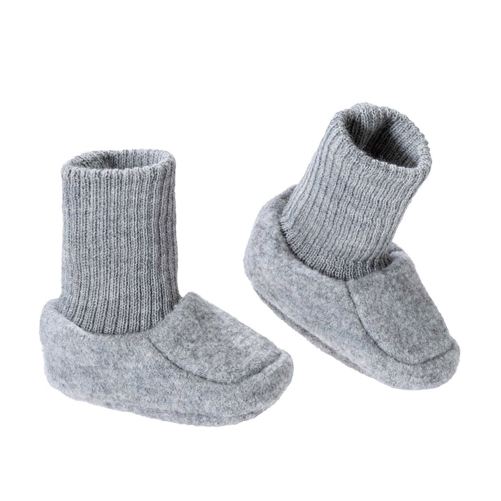 Disana organic wool baby booties grey