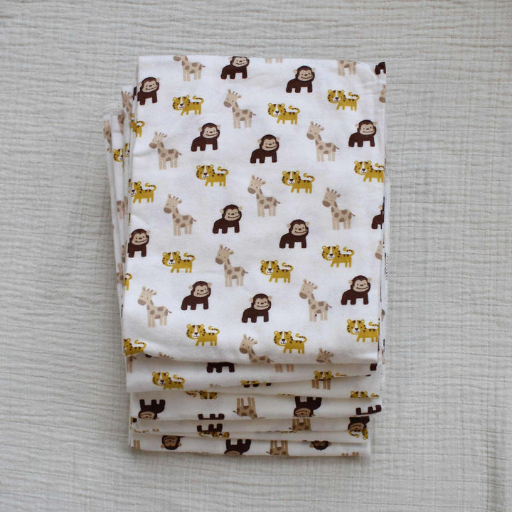 cotton flannel fabric with jungle animals print