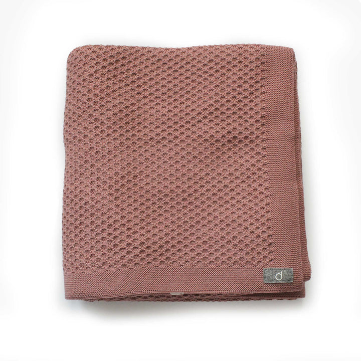Disana large merino wool honeycomb blanket rose pink