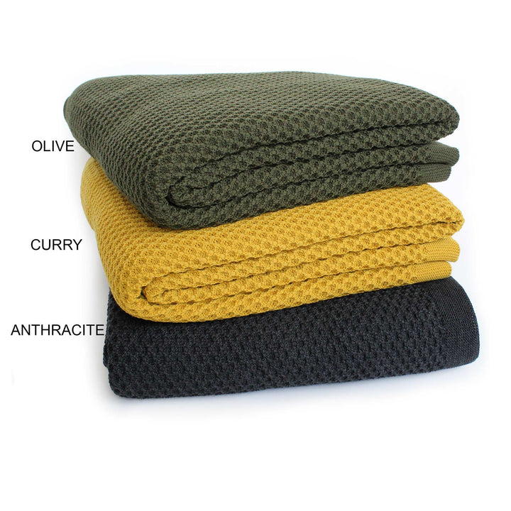 Disana large merino wool honeycomb blanket colors stacked