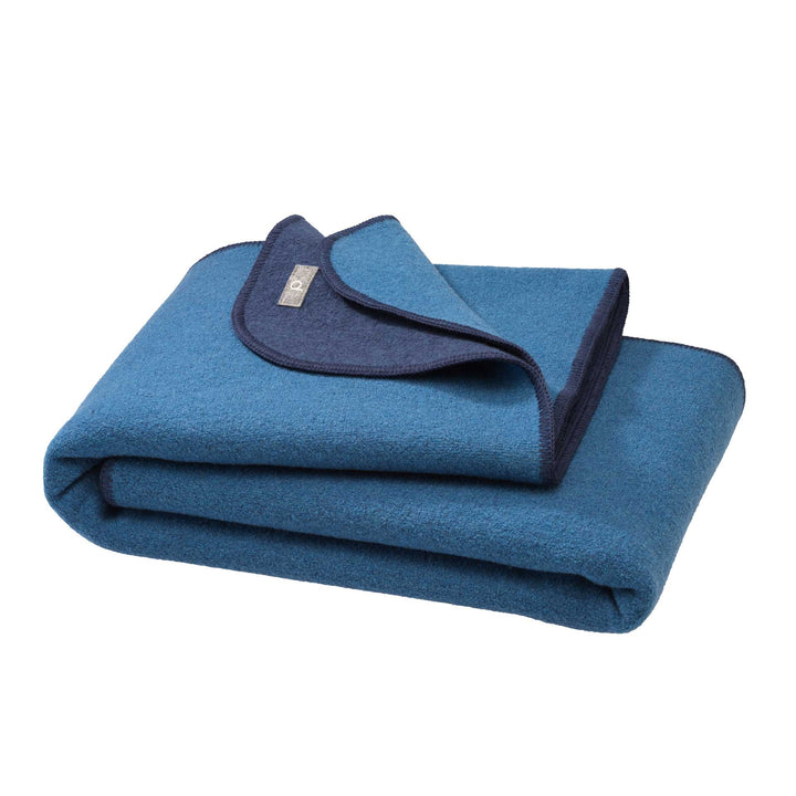 Disana organic wool doubleface blanket blue