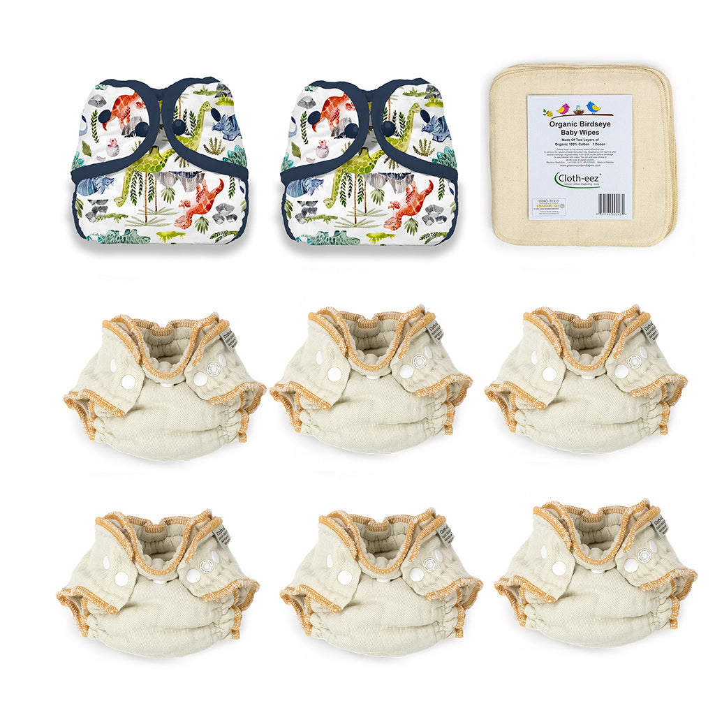 give cloth diapers a try newborn kit with dino rawr