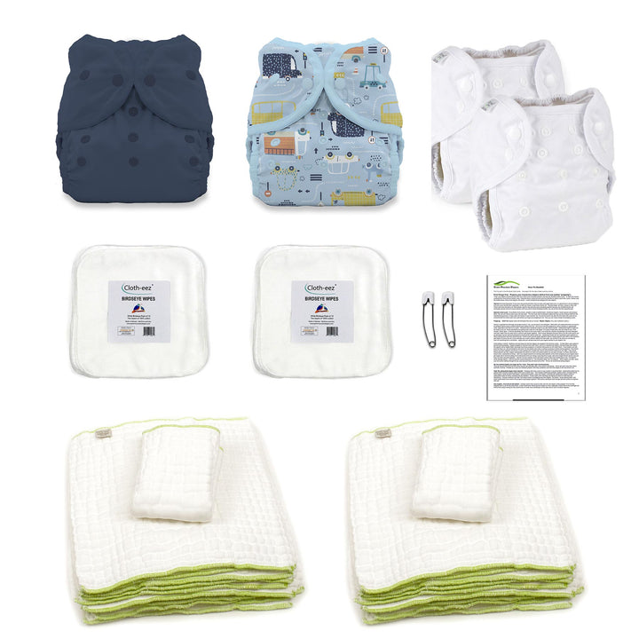 cloth diaper kit for an infant for a boy