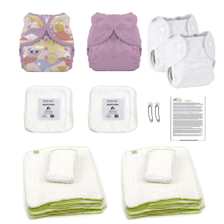 cloth diaper kit for an infant girl