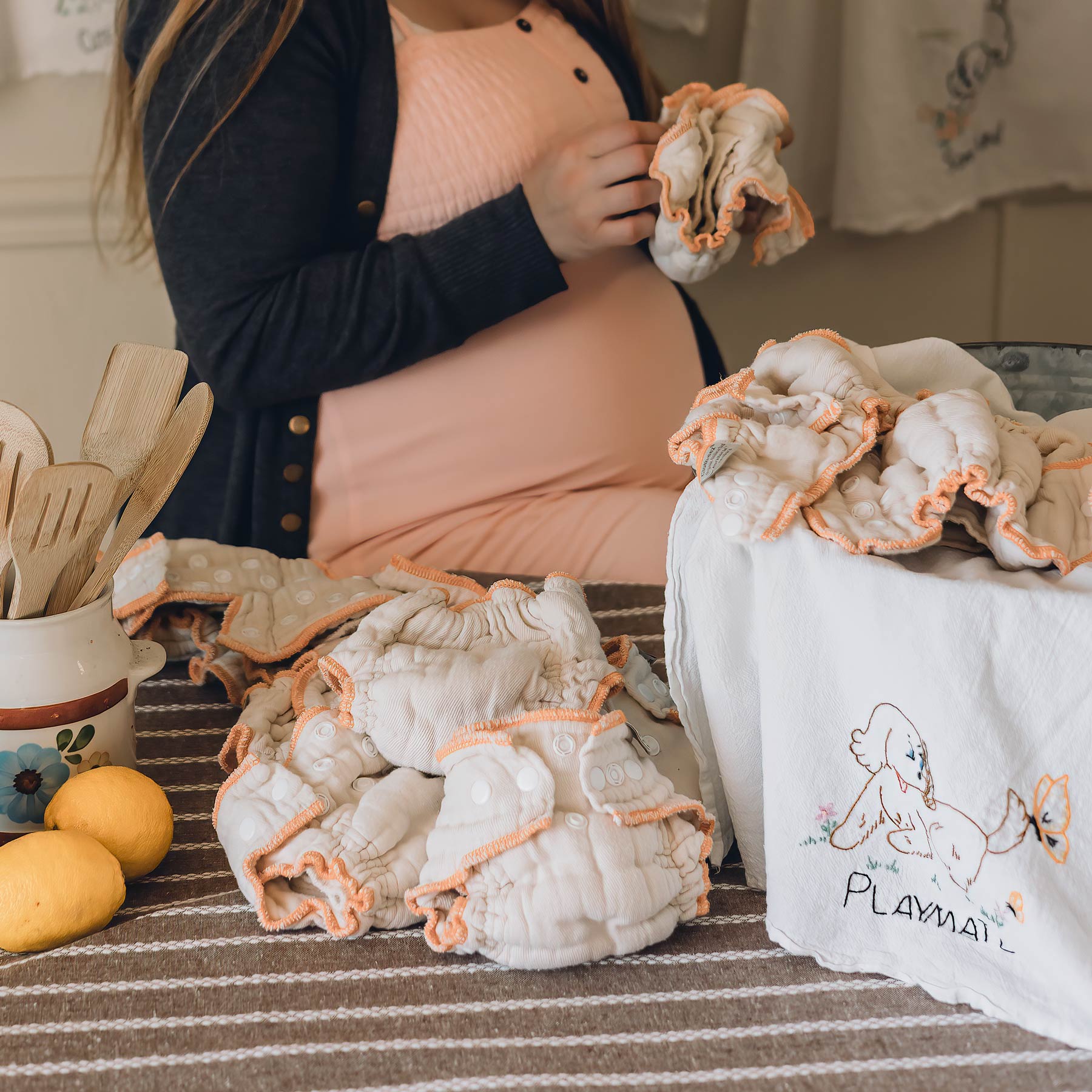 mom choosing cloth diapers mothers day sale