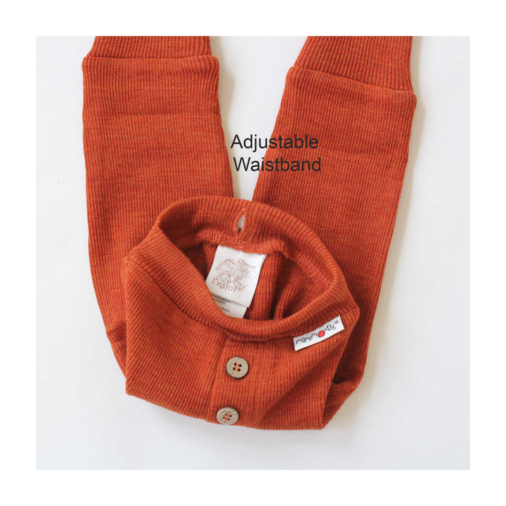 wool pants for baby with an adjustable waistband