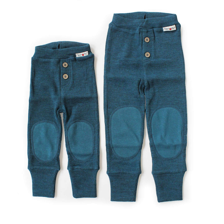 2 sizes of ManyMonths wool baby joggers