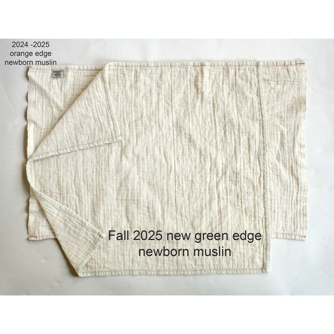 comparing old and new version of newborn muslin organic cloth diapers