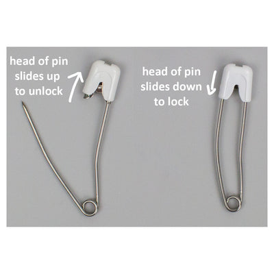 slide lock head diaper pin instructions