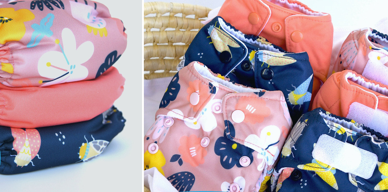New Thirsties Colors cicada bloomy salmon cloth diapers