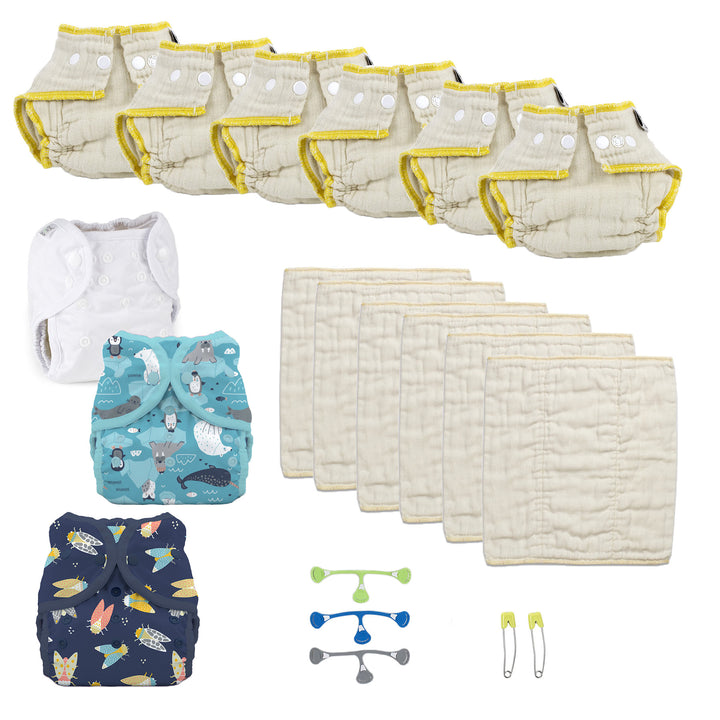 infant cloth diaper try it kit for a boy blue prints