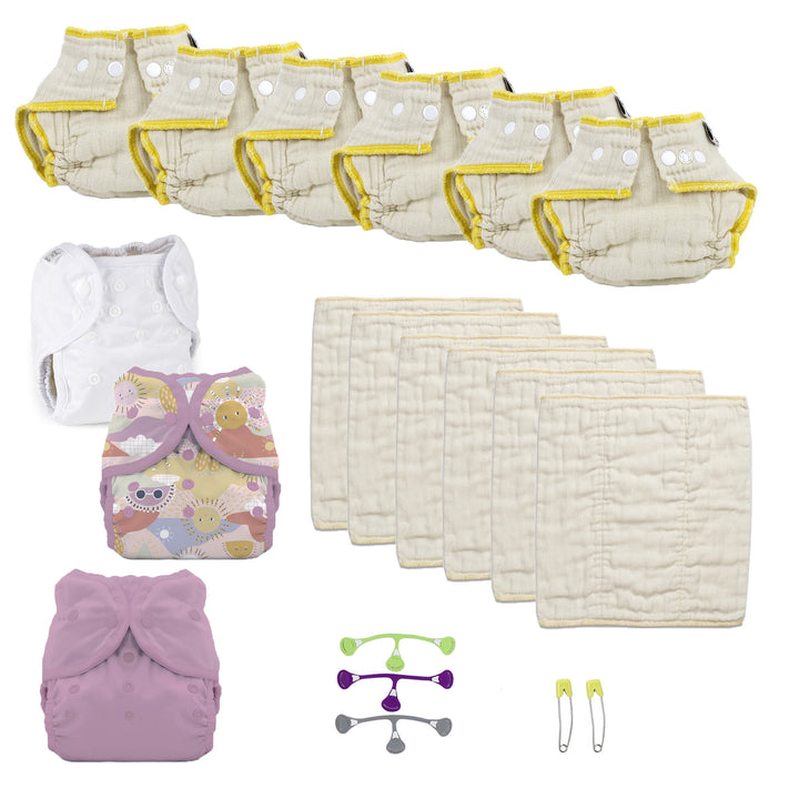 infant cloth diaper try it kit for a girl sunny pink