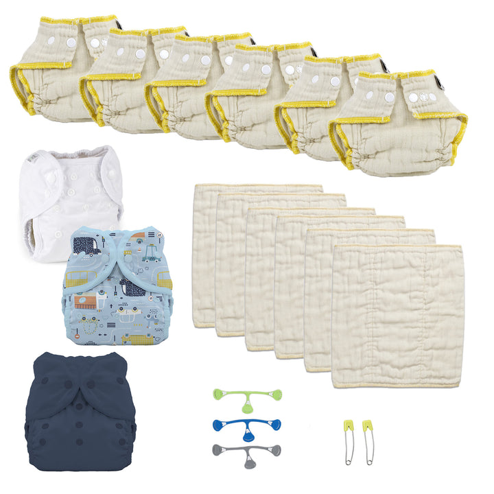 infant cloth diaper try it kit for a boy navy blue