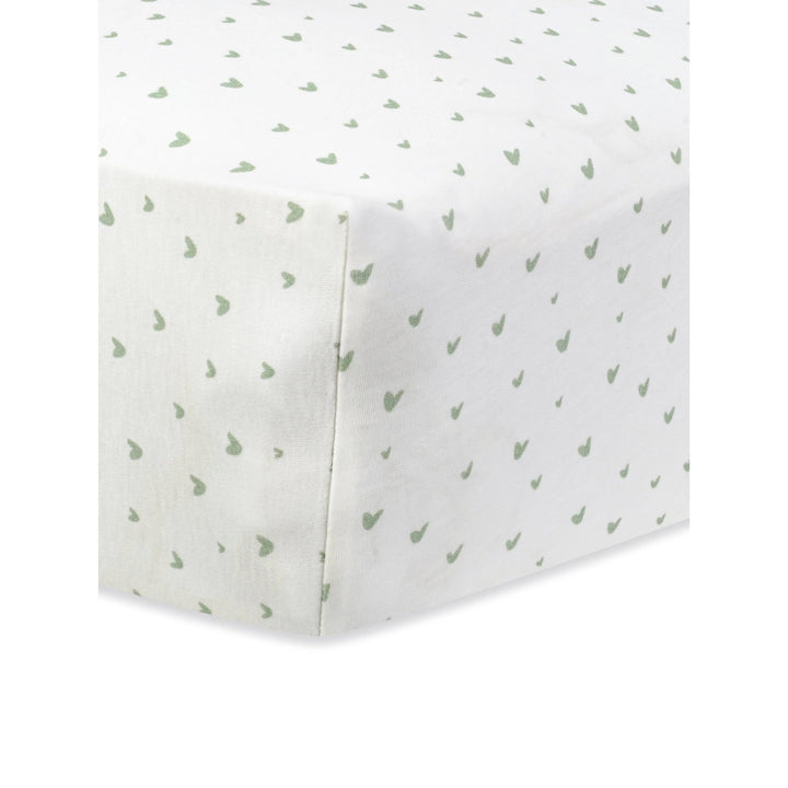 under the nile organic cotton crib sheet hearts green