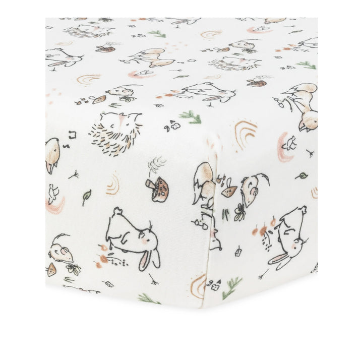Under the Nile organic cotton crib sheet with animal pattern