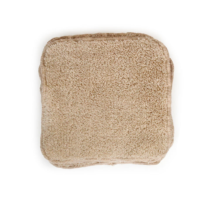 7x7 inch washcloths tan