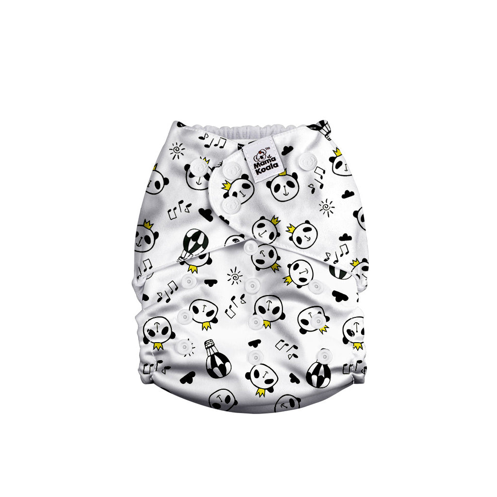 Mama Koala panda print AWJ pocket cloth diaper