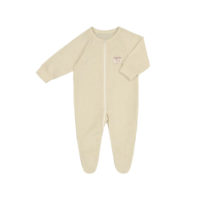 Ruskovilla wool baby bodysuit sleep and play with zipper and feet