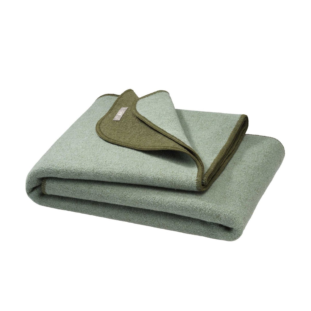 Disana doubleface boiled organic wool blanket olive jade