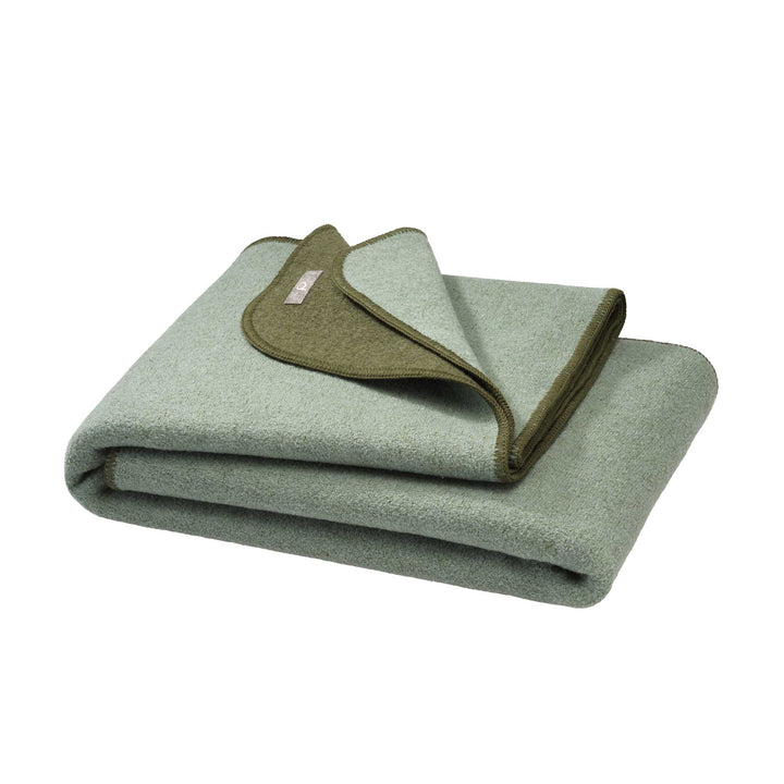 Disana doubleface boiled organic wool blanket olive jade