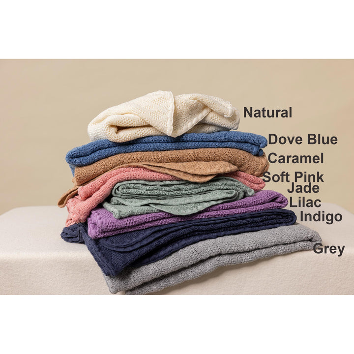 stack of organic wool baby blankets