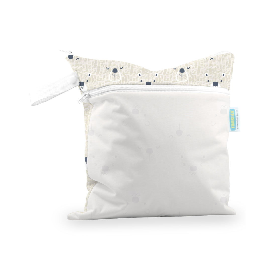 Thirsites Wet Dry bag two pocket cloth diaper storage bag Bearly bear print