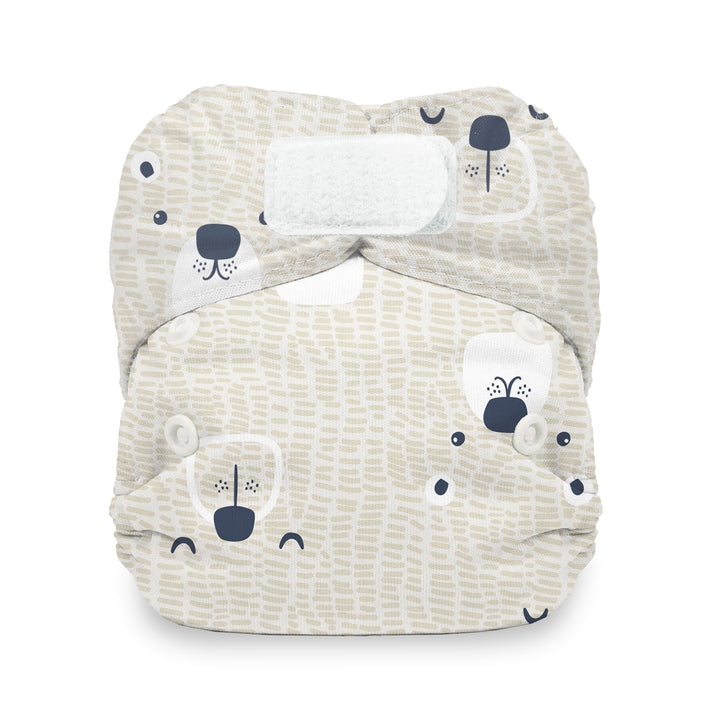 Thirsties Natural newborn all in one organic cotton cloth diapers hook and loop closure bearly bear print