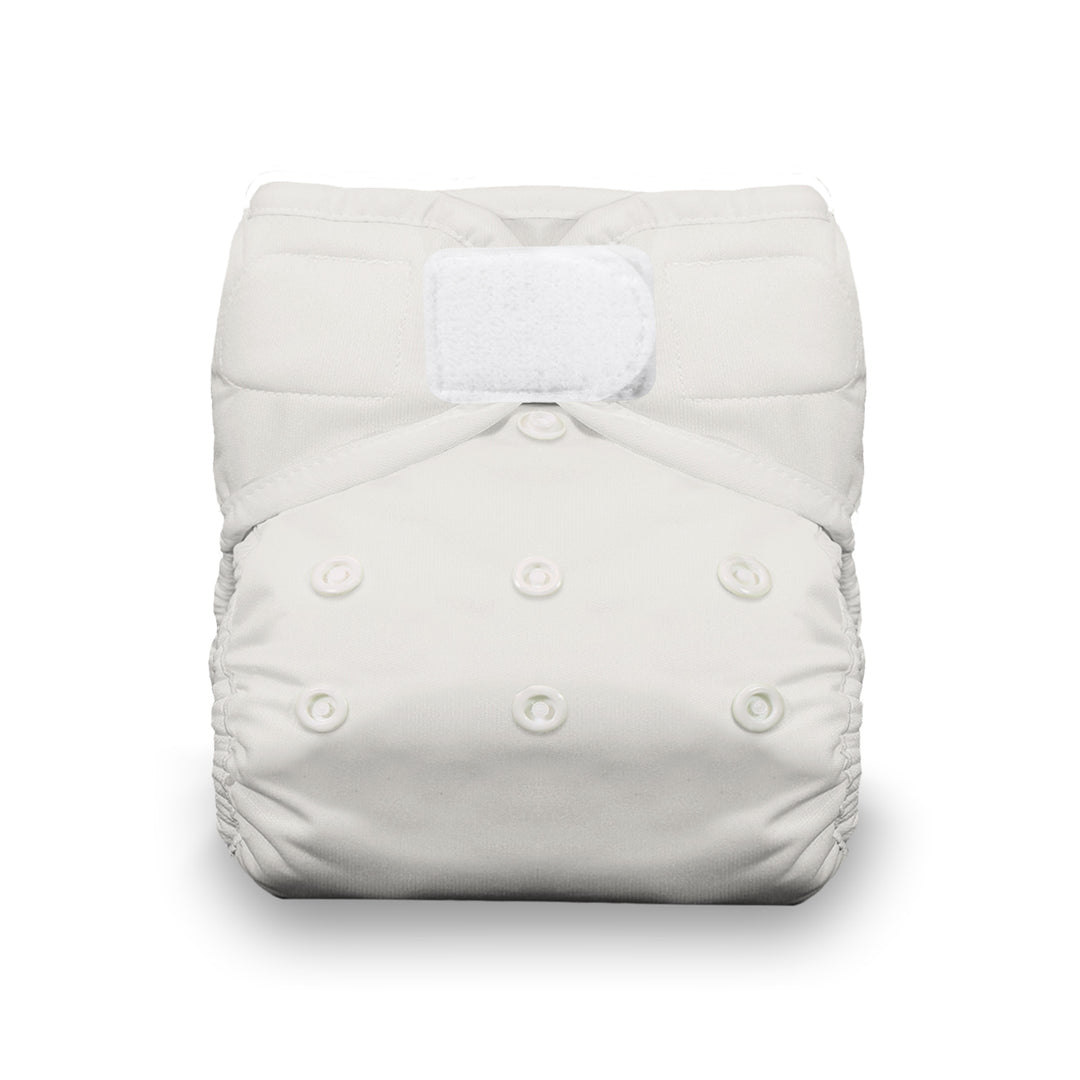 Thirsties natural cotton all in one pocket cloth diaper birch white solid