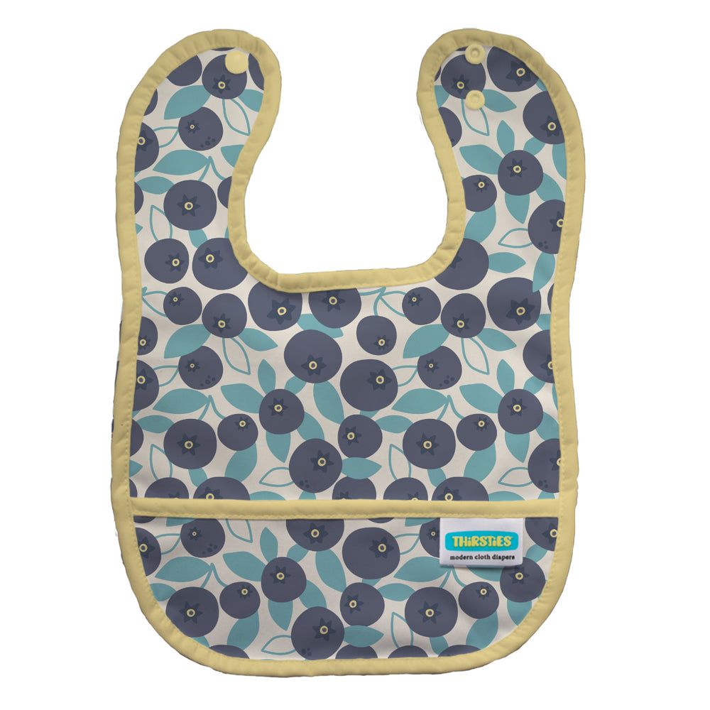 Thirsties washable baby bib blueberry print