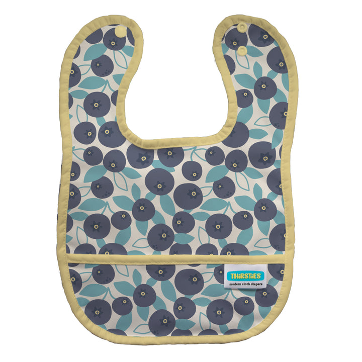 Thirsties washable baby bib blueberry print