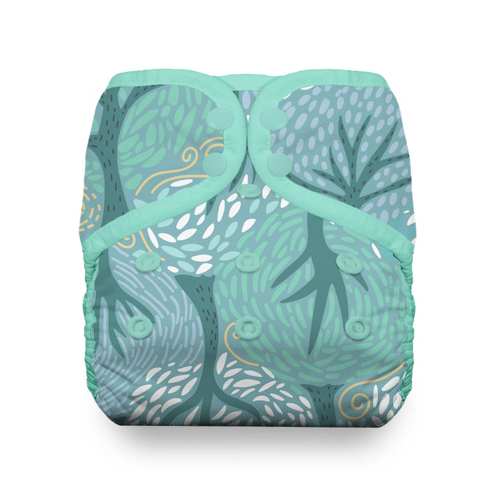 Thirsties natural pocket cloth diaper with cotton breezy print