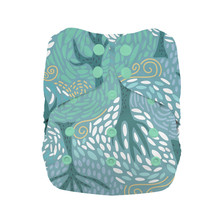 Thirsties natural all in one cloth diaper with cotton breezy print
