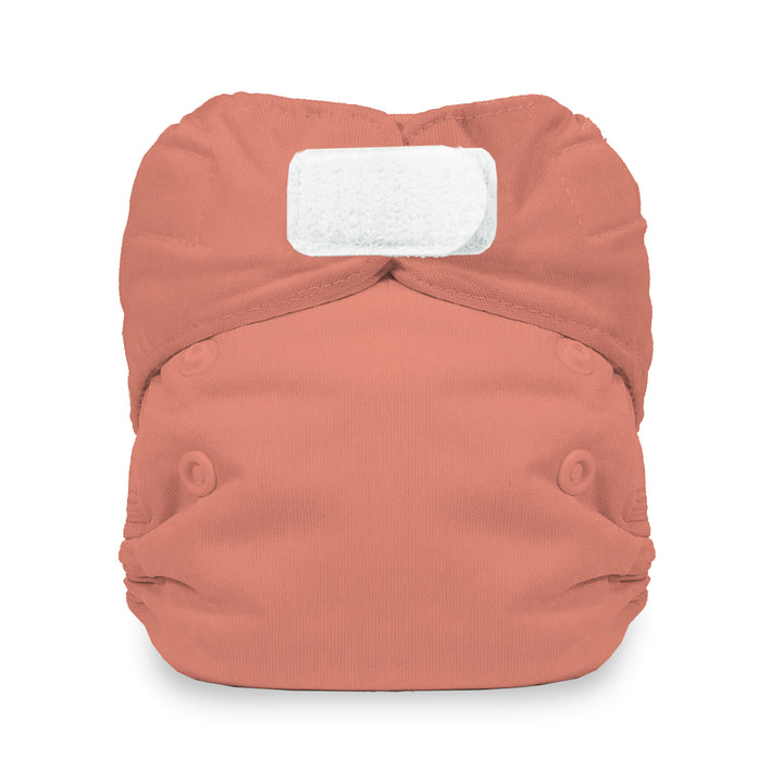 Thirsties Natural all in one cloth diaper for newborn babies in clay with hook and loop closure