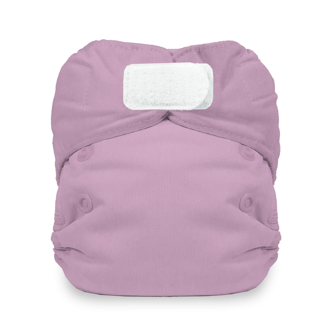 cotton newborn diaper hook and loop Thirsties crocus pink purple