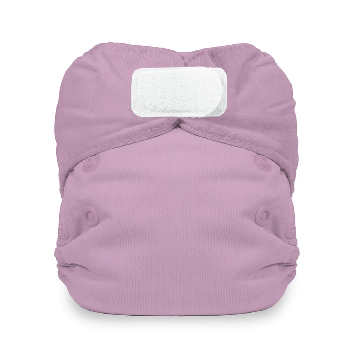 cotton newborn diaper hook and loop Thirsties crocus pink purple