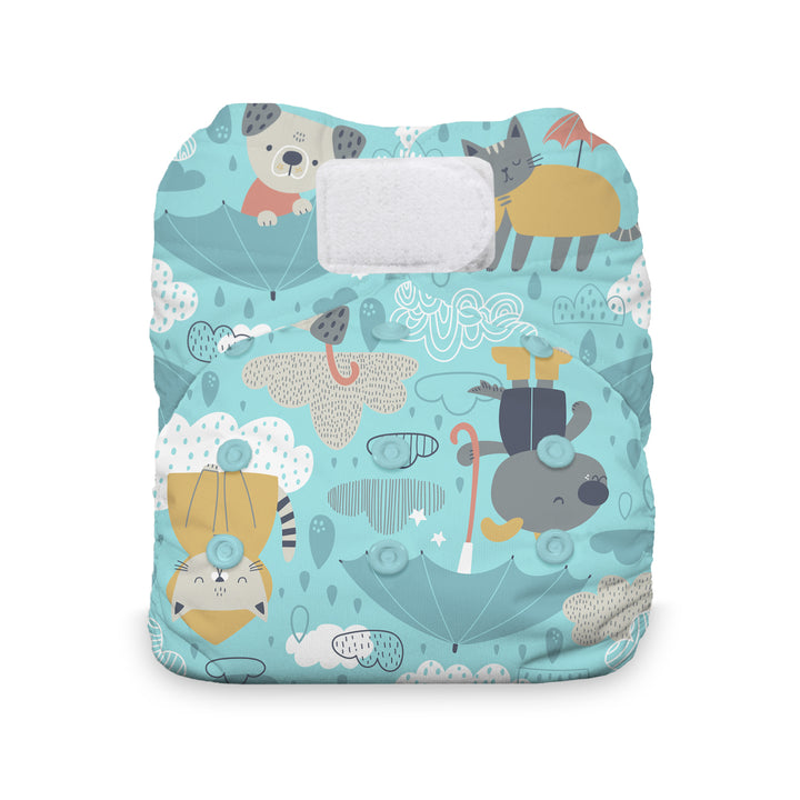 Thirsties natural all in one cloth diaper with cotton  hook and loop drizzly