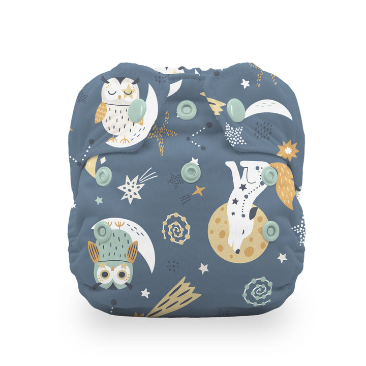 Thirsties natural newborn all in one cloth diaper snaps  hoot n howl