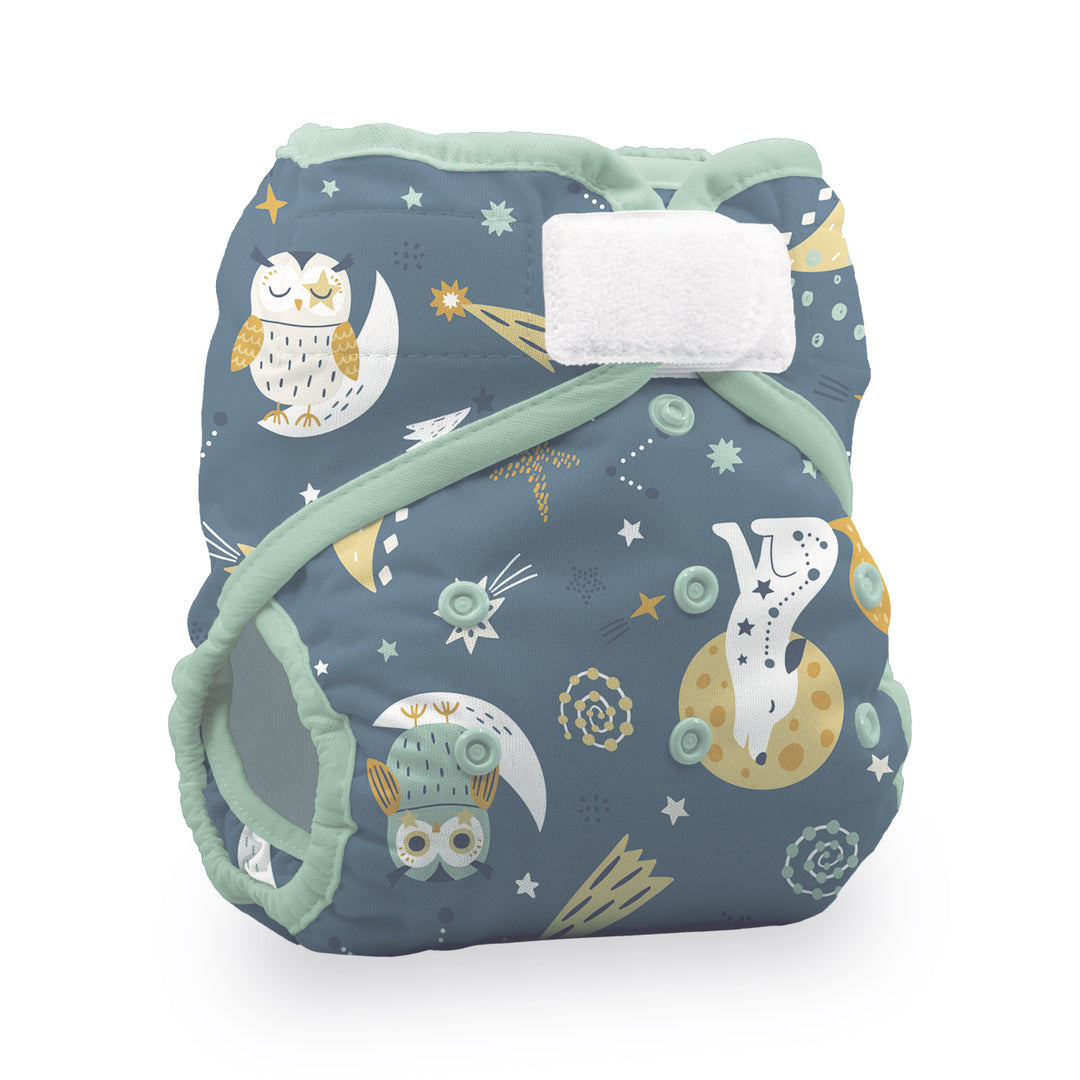 Thirsties Natural One Size Pocket Diaper Hook and Loop  hoot  howl