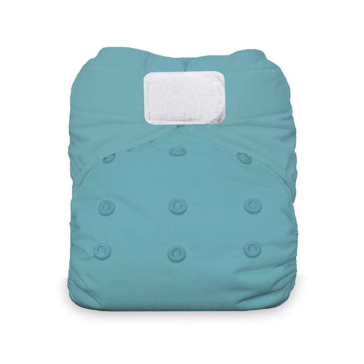 Thirsties hook and loop cotton all in one diaper lagoon teal