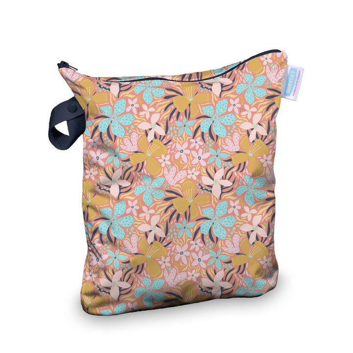 Thirsties wet bag mala flower print for cloth diaper storage in a diaper bag