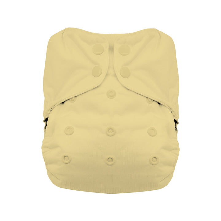 Thirsties Natural cotton interior all in one cloth diaper with snaps pineapple yellow