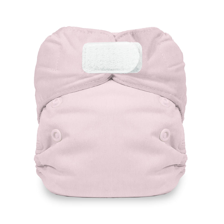 Thristies Natural newborn all in one cloth diaper hook and loop with cotton pink salt
