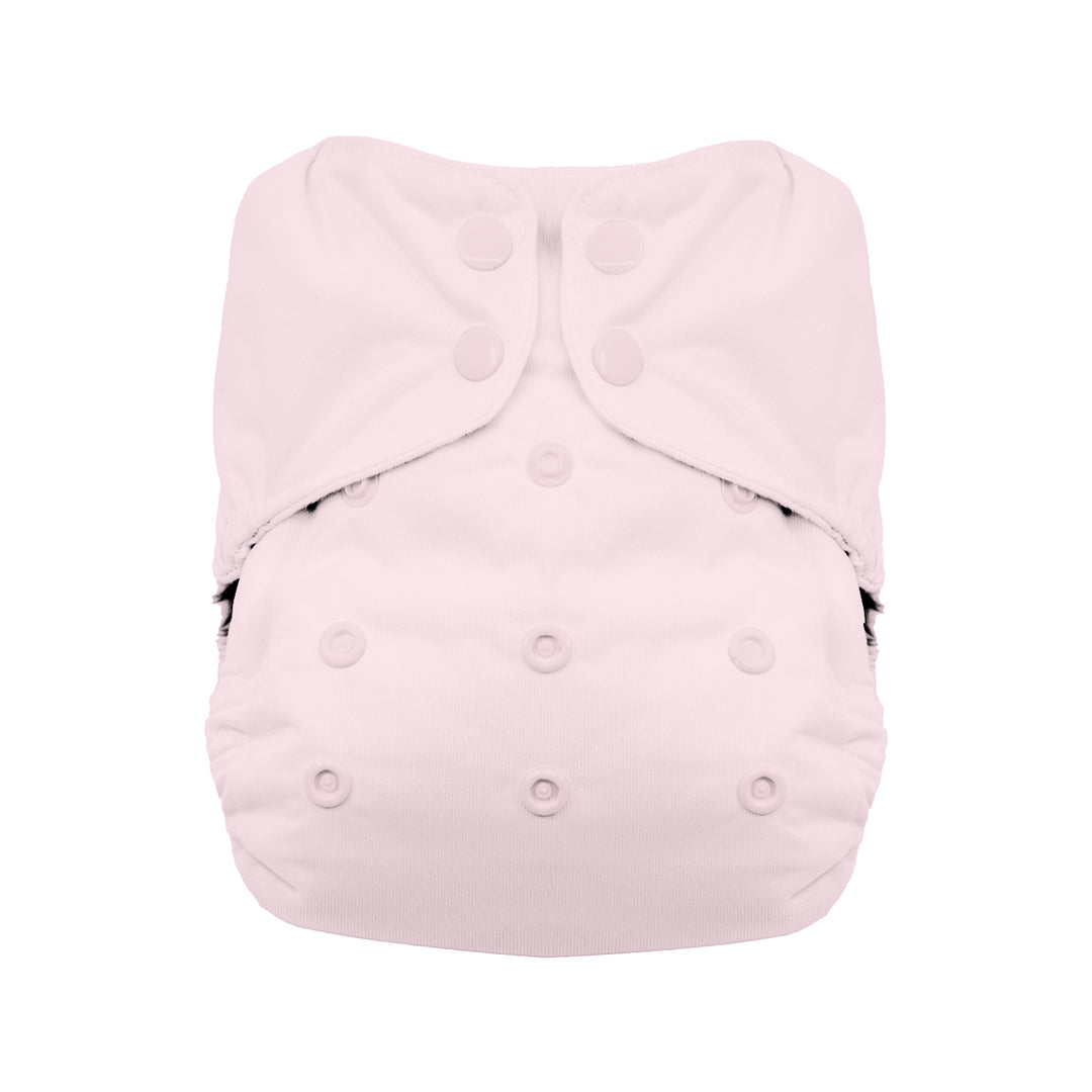 Thirsties natural all in one cloth diaper with cotton pink salt